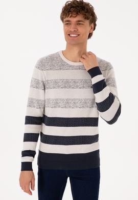 Erkek Regular Fit Bisiklet Yaka Açık Lacivert Kazak - 50307872014