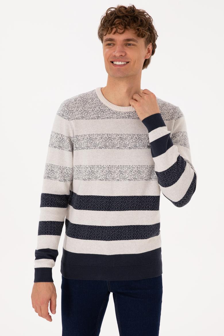 Erkek Regular Fit Bisiklet Yaka Açık Lacivert Kazak - 50307872014