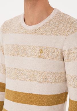 Erkek Regular Fit Bisiklet Yaka Hardal Kazak - 50307872008