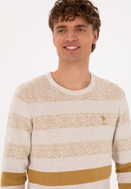 Erkek Regular Fit Bisiklet Yaka Hardal Kazak - 50307872008