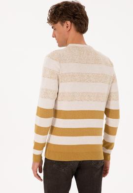 Erkek Regular Fit Bisiklet Yaka Hardal Kazak - 50307872008