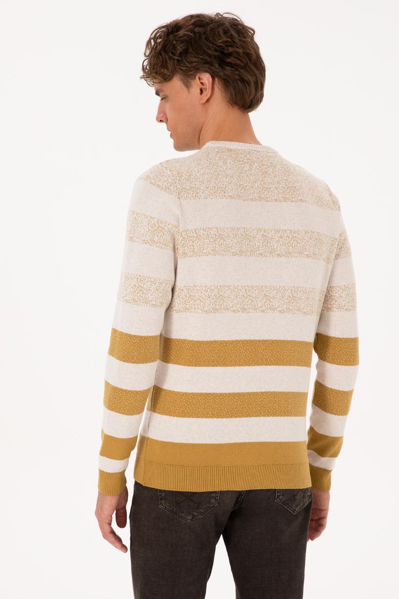 Erkek Regular Fit Bisiklet Yaka Hardal Kazak - 50307872008