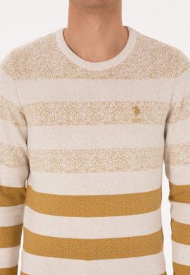 Erkek Regular Fit Bisiklet Yaka Hardal Kazak - 50307872008