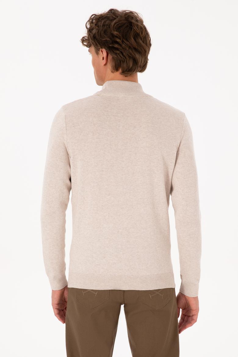 Erkek Slim Fit Yarım Balıkçı Yaka Taş Basic Kazak - 50307783061