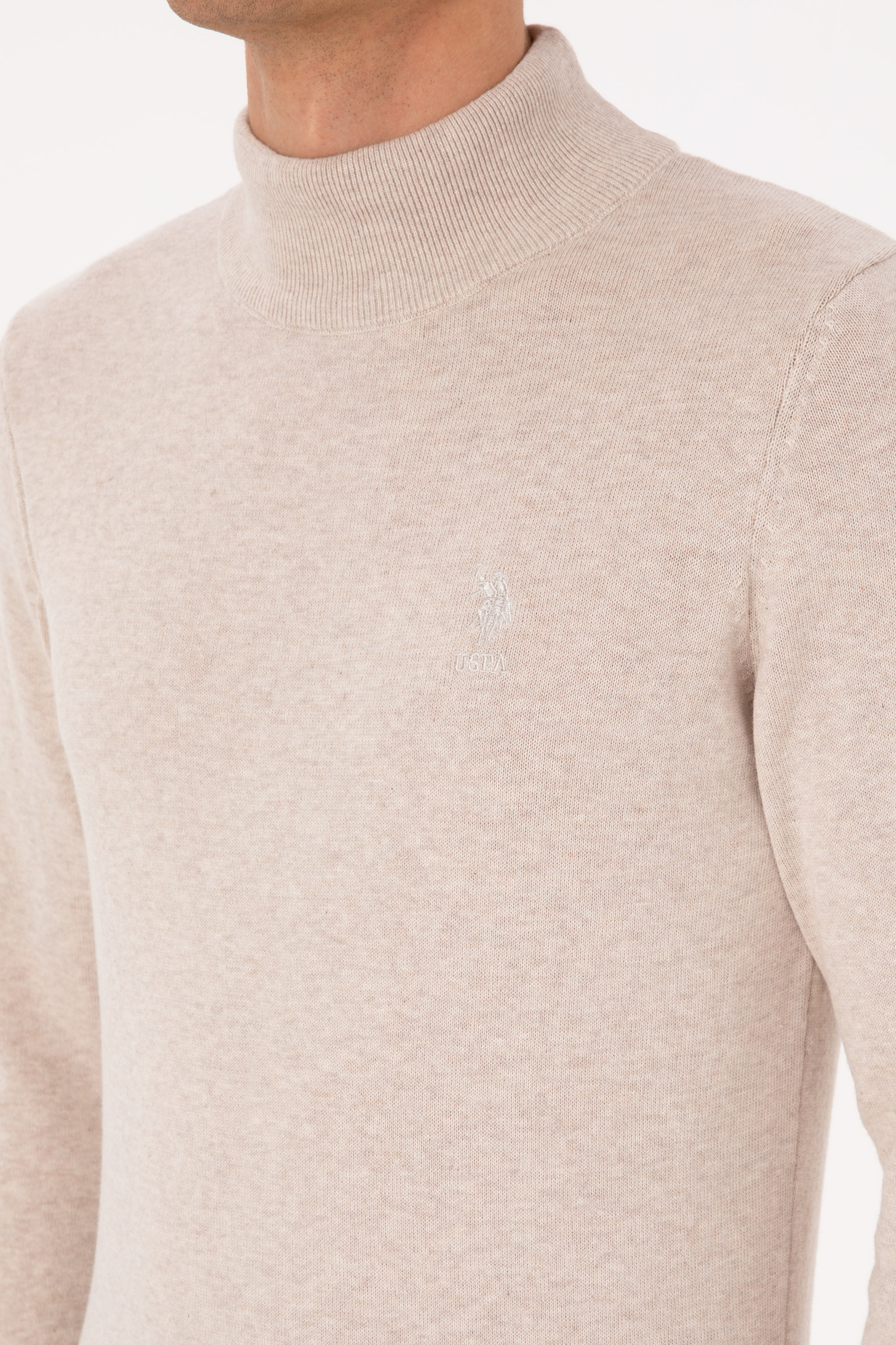 Erkek Slim Fit Yarım Balıkçı Yaka Taş Basic Kazak - Image 7