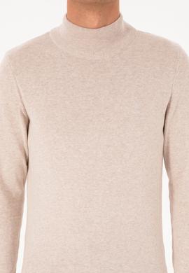 Erkek Slim Fit Yarım Balıkçı Yaka Taş Basic Kazak - 50307783061