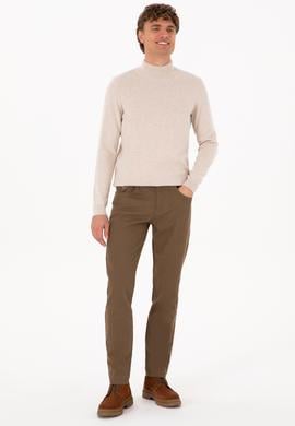 Erkek Slim Fit Yarım Balıkçı Yaka Taş Basic Kazak - 50307783061