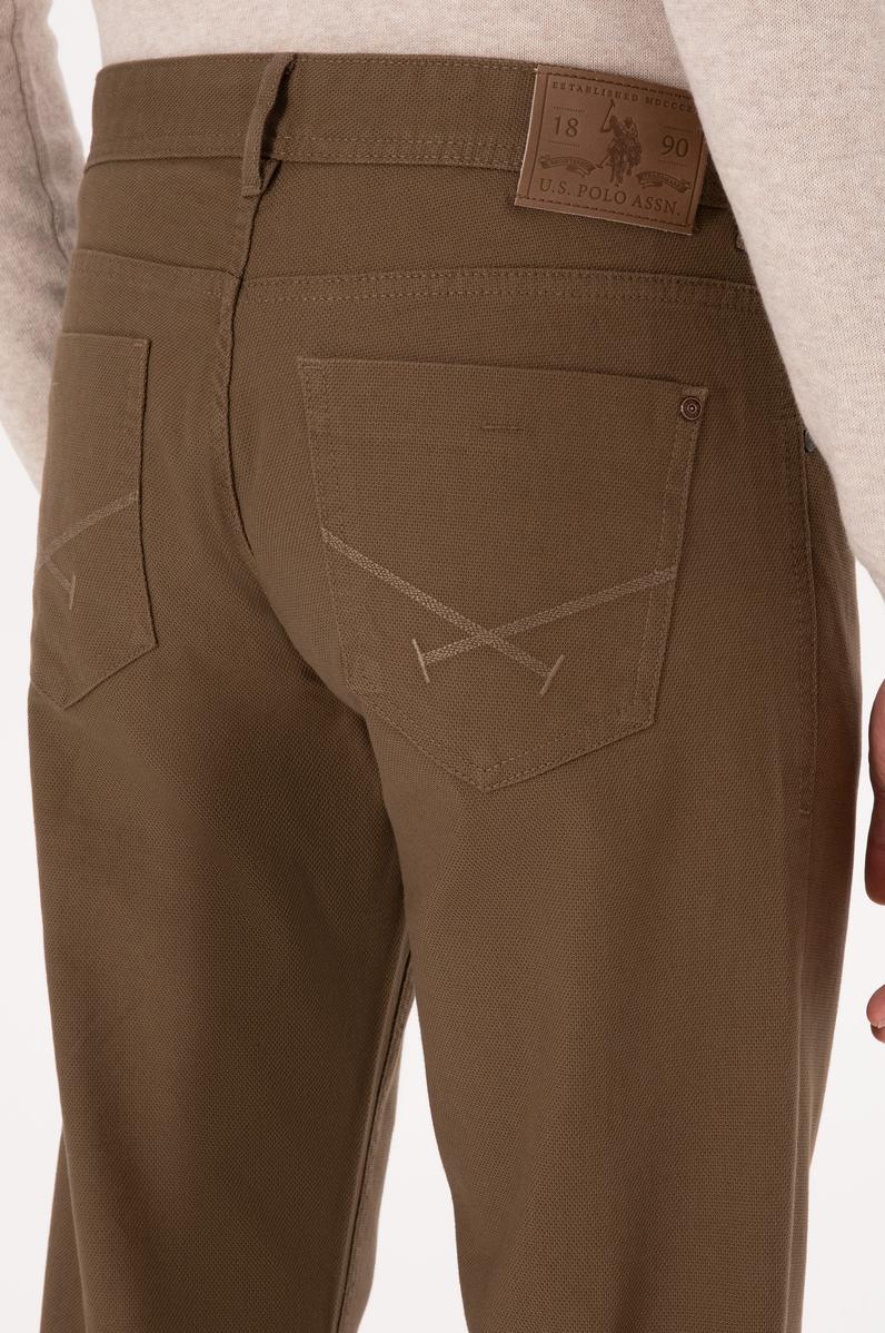 Erkek Haki Slim Fit Kanvas / Chino Pantolon