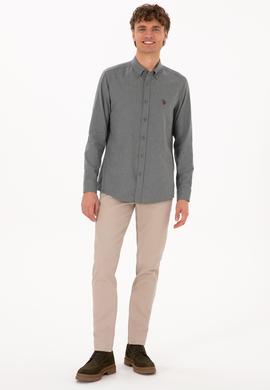 Erkek Koyu Bej Slim Fit Kanvas / Chino Pantolon - 50310340689