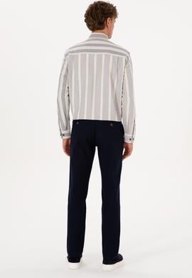 Erkek Lacivert Regular Fit Kanvas / Chino Pantolon - 50311605137