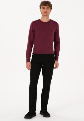 Erkek Siyah Regular Fit Kanvas / Chino Pantolon - 50311605207