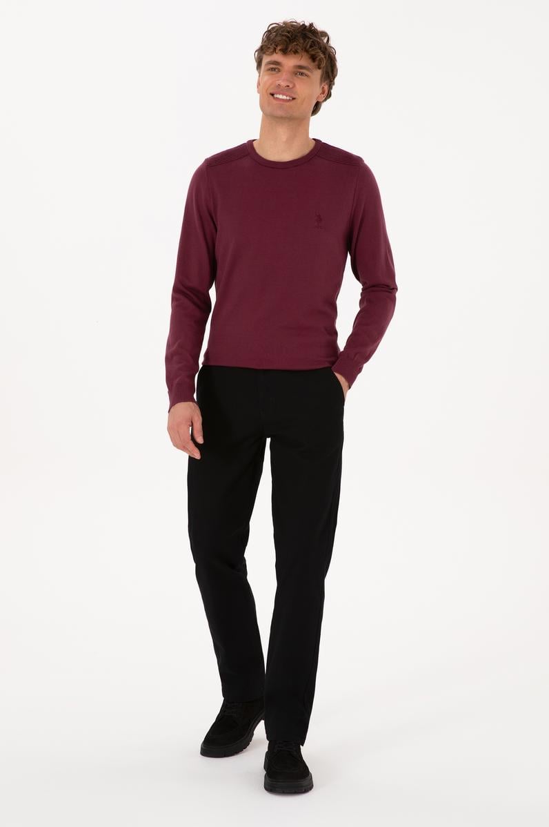 Erkek Siyah Regular Fit Kanvas / Chino Pantolon