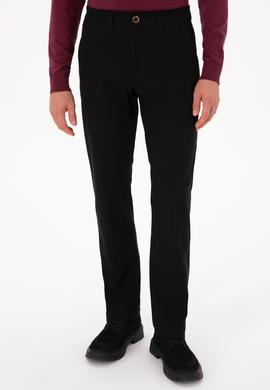 Erkek Siyah Regular Fit Kanvas / Chino Pantolon - 50311605207