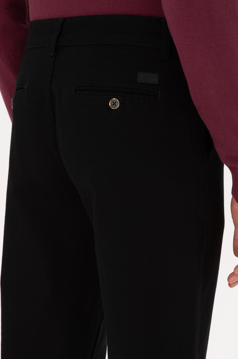 Erkek Siyah Regular Fit Kanvas / Chino Pantolon