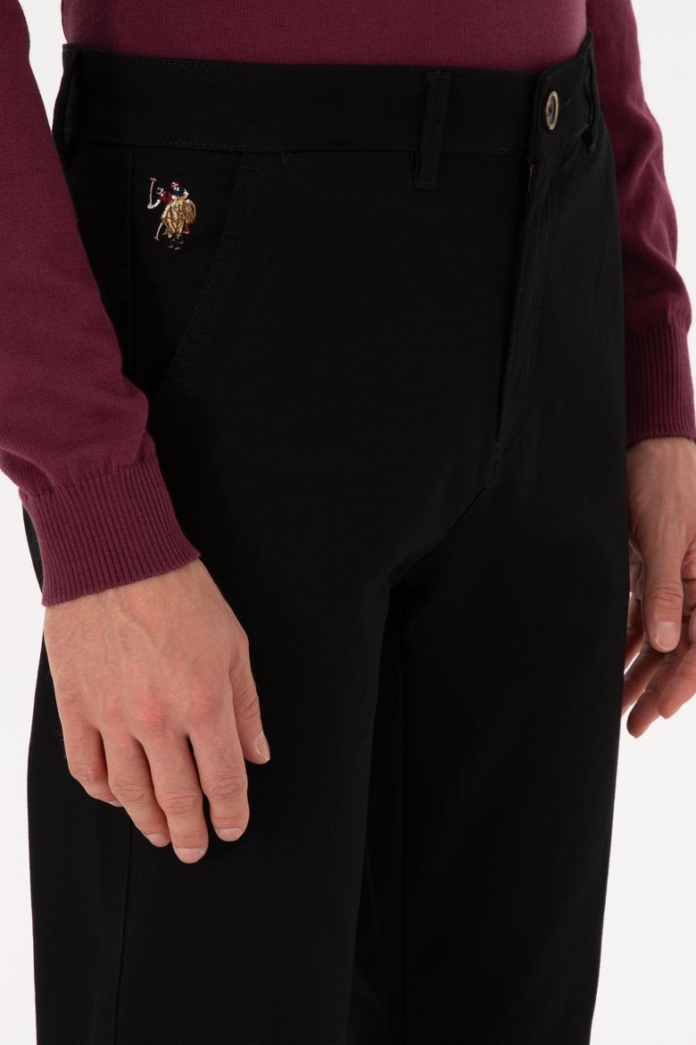 Erkek Siyah Regular Fit Kanvas / Chino Pantolon - 50311605207
