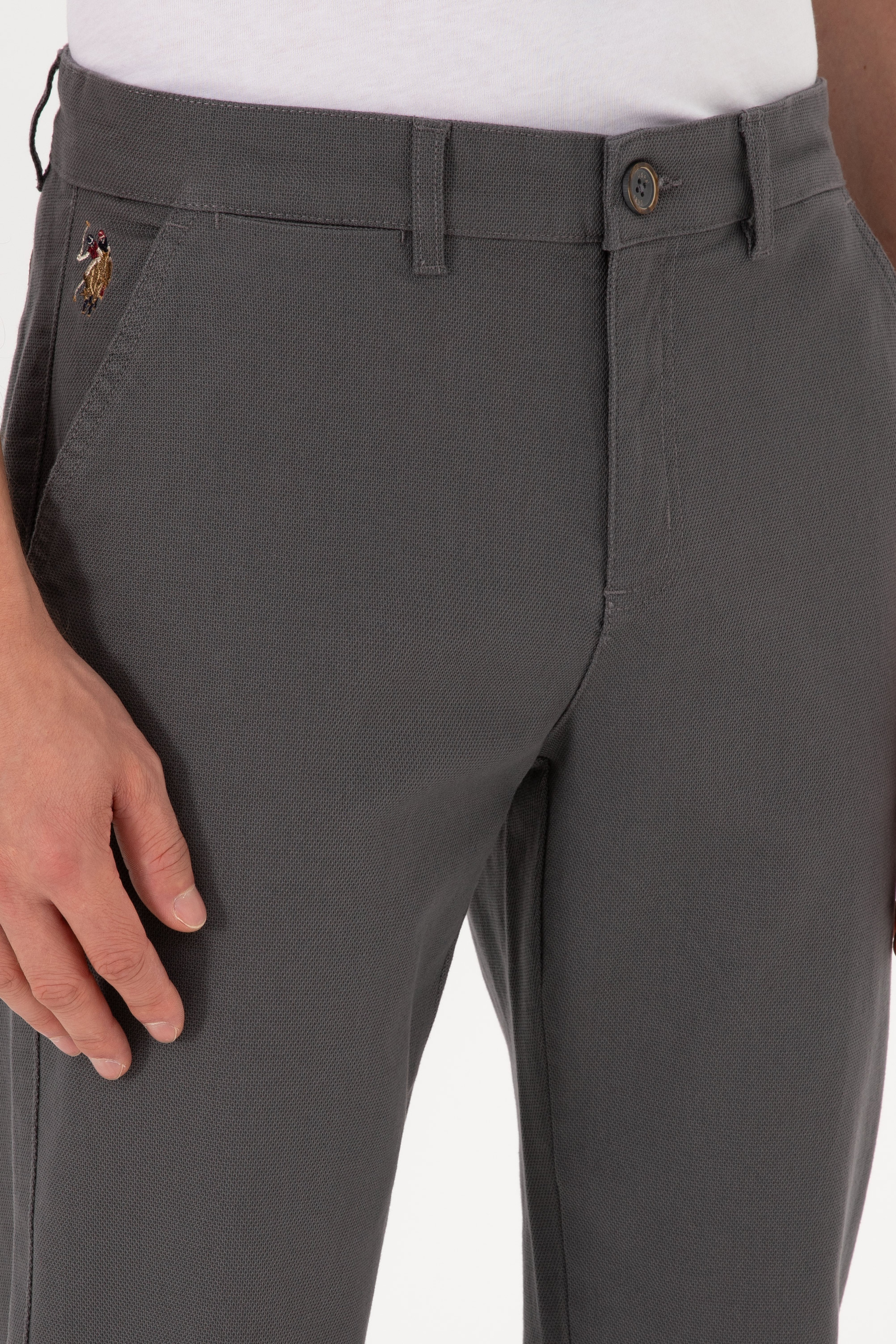 Erkek Regular Fit Gri Kanvas / Chino Pantolon