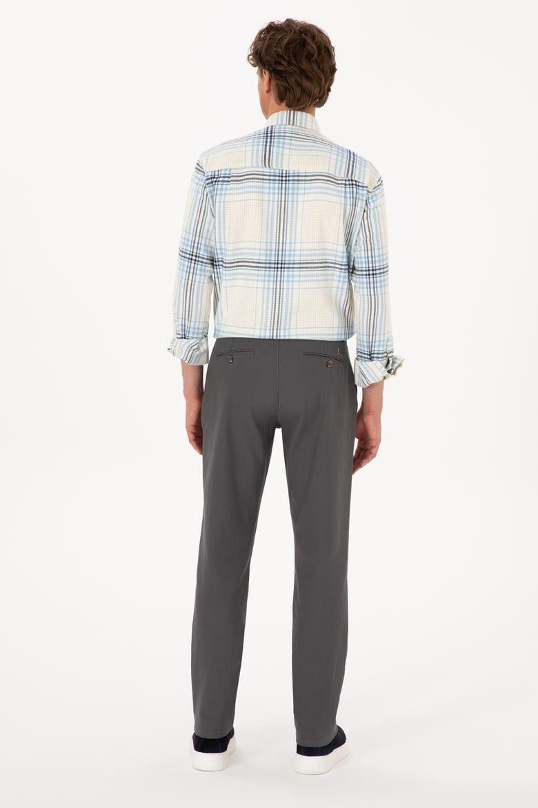 Erkek Gri Regular Fit Kanvas / Chino Pantolon - 50311605375