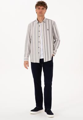 Erkek Lacivert Regular Fit Kanvas / Chino Pantolon - 50311605137