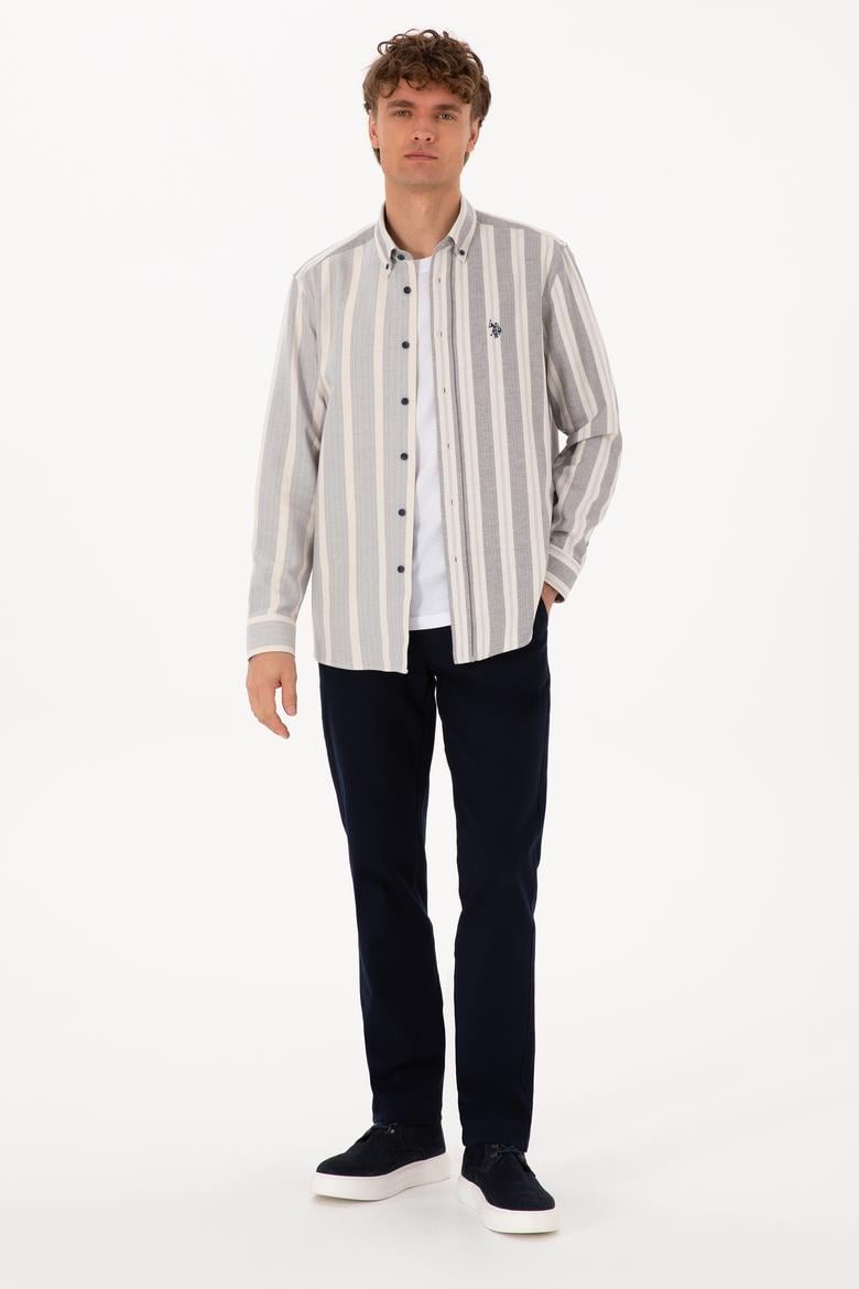 Erkek Lacivert Regular Fit Kanvas / Chino Pantolon