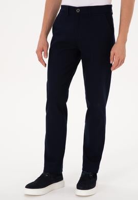 Erkek Lacivert Regular Fit Kanvas / Chino Pantolon - 50311605137