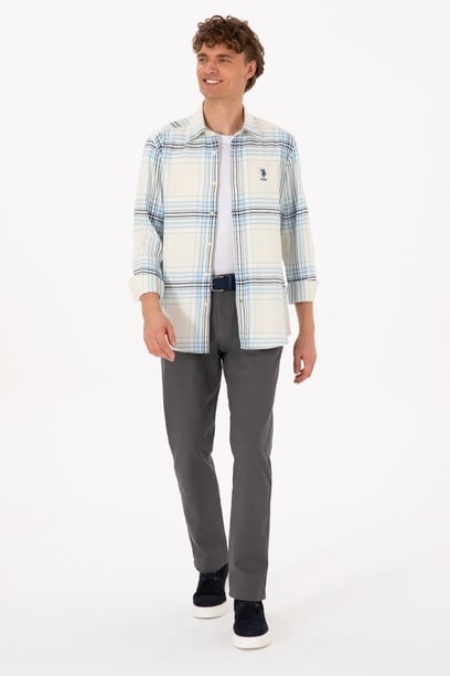 Erkek Regular Fit Gri Kanvas / Chino Pantolon