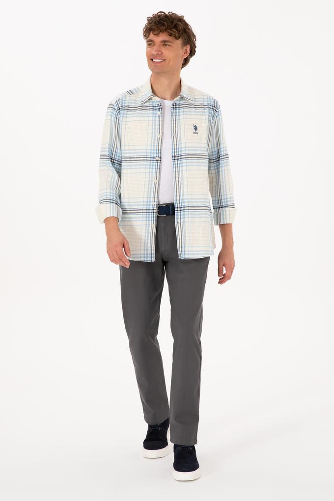 Erkek Gri Regular Fit Kanvas / Chino Pantolon