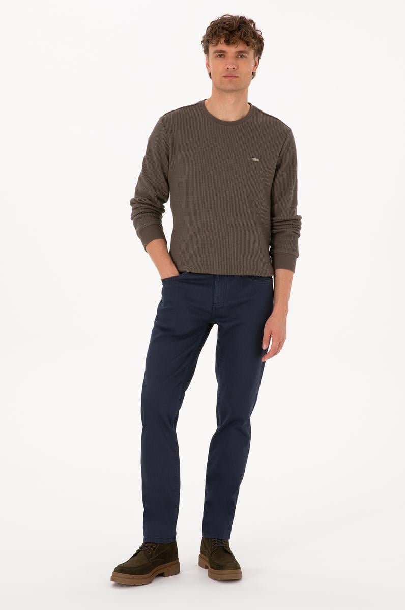 Erkek Koyu Mavi Slim Fit Jean Pantolon