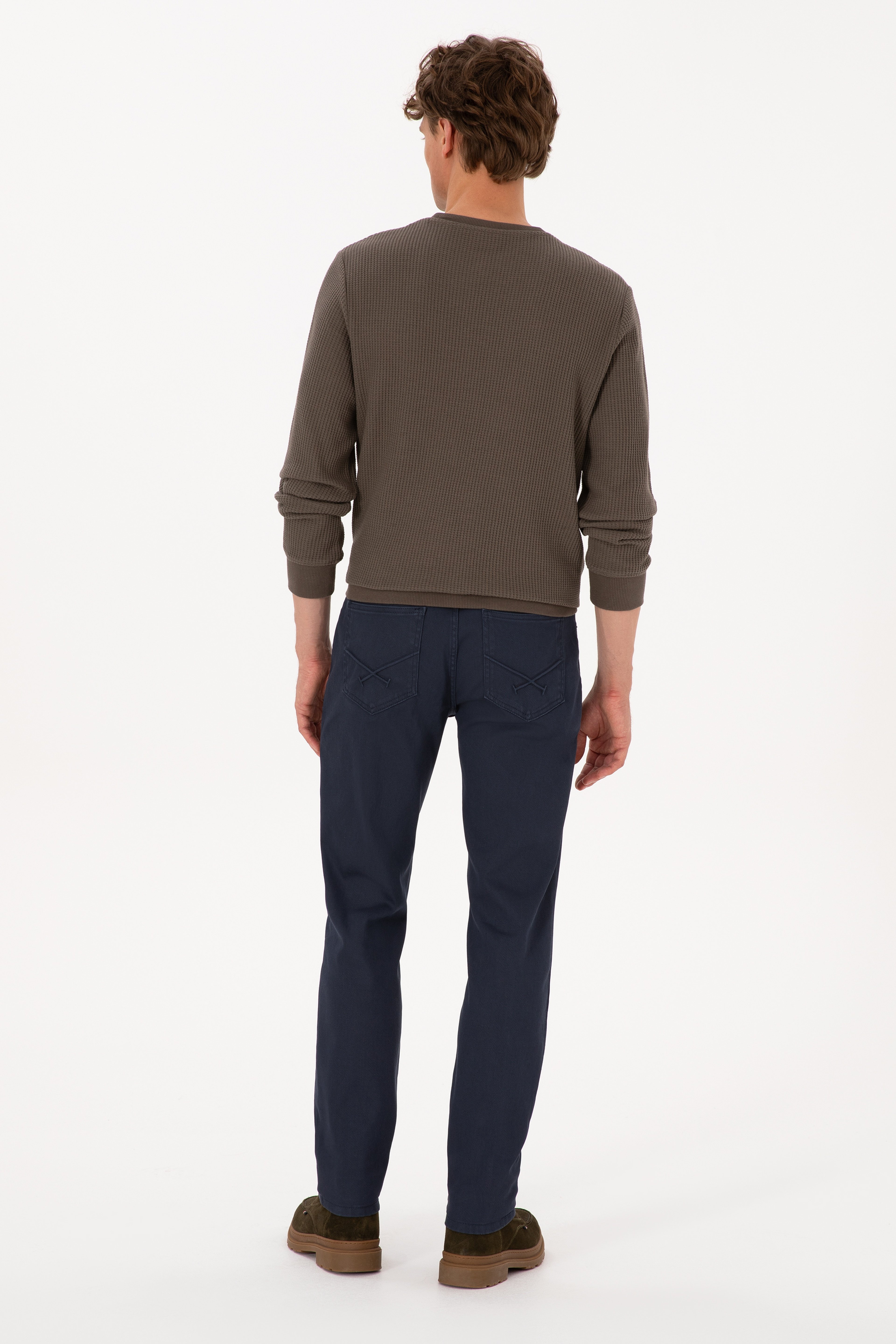 Erkek Koyu Mavi Slim Fit Jean Pantolon - Image 4