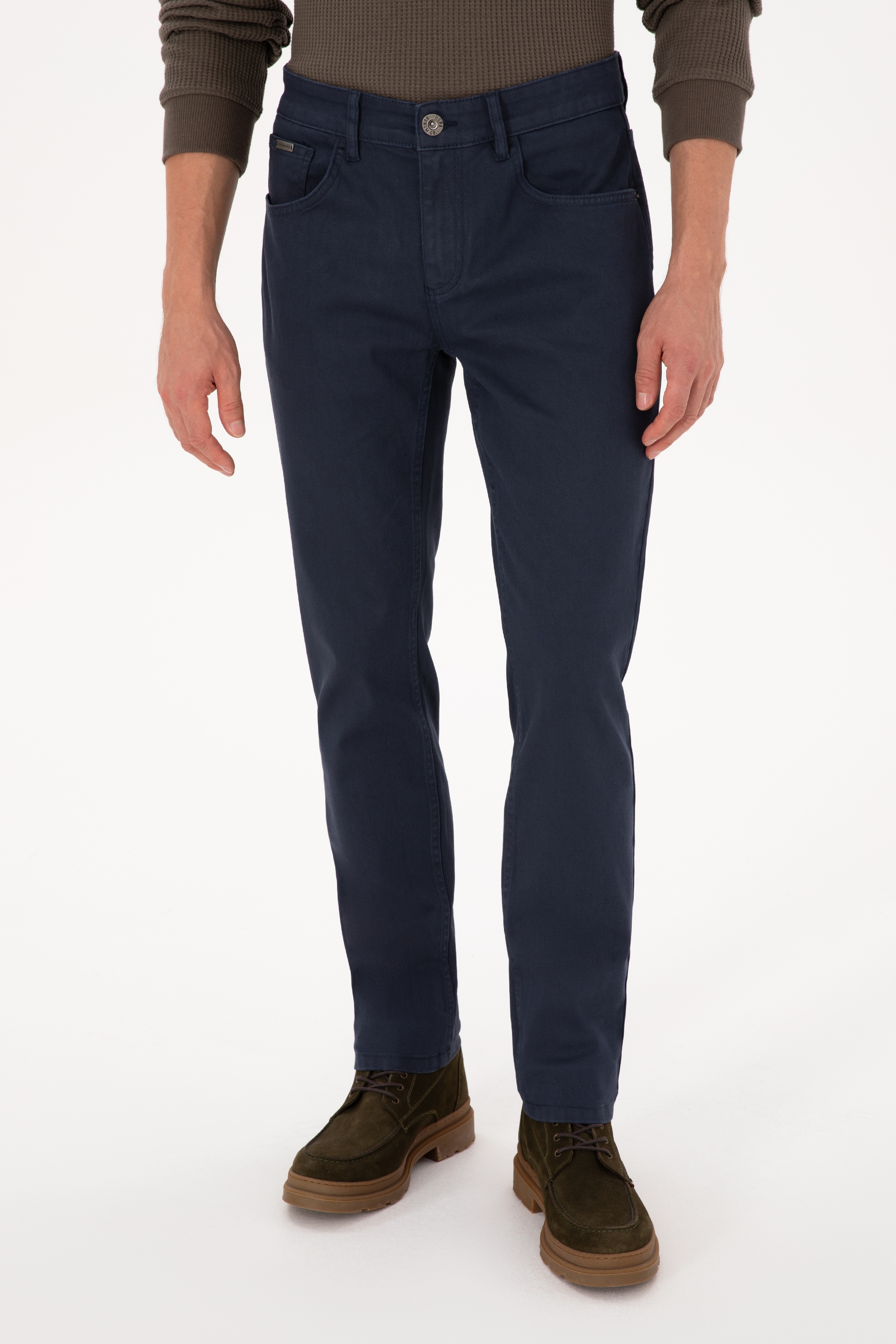 Erkek Koyu Mavi Slim Fit Jean Pantolon