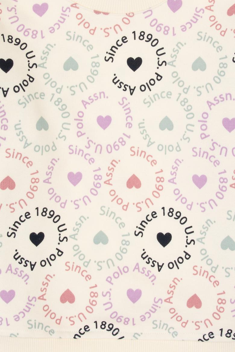 Kız Çocuk Krem Bisiklet Yaka Sweatshirt - 50317887021