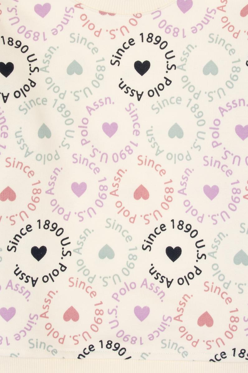 Kız Çocuk Krem Bisiklet Yaka Sweatshirt