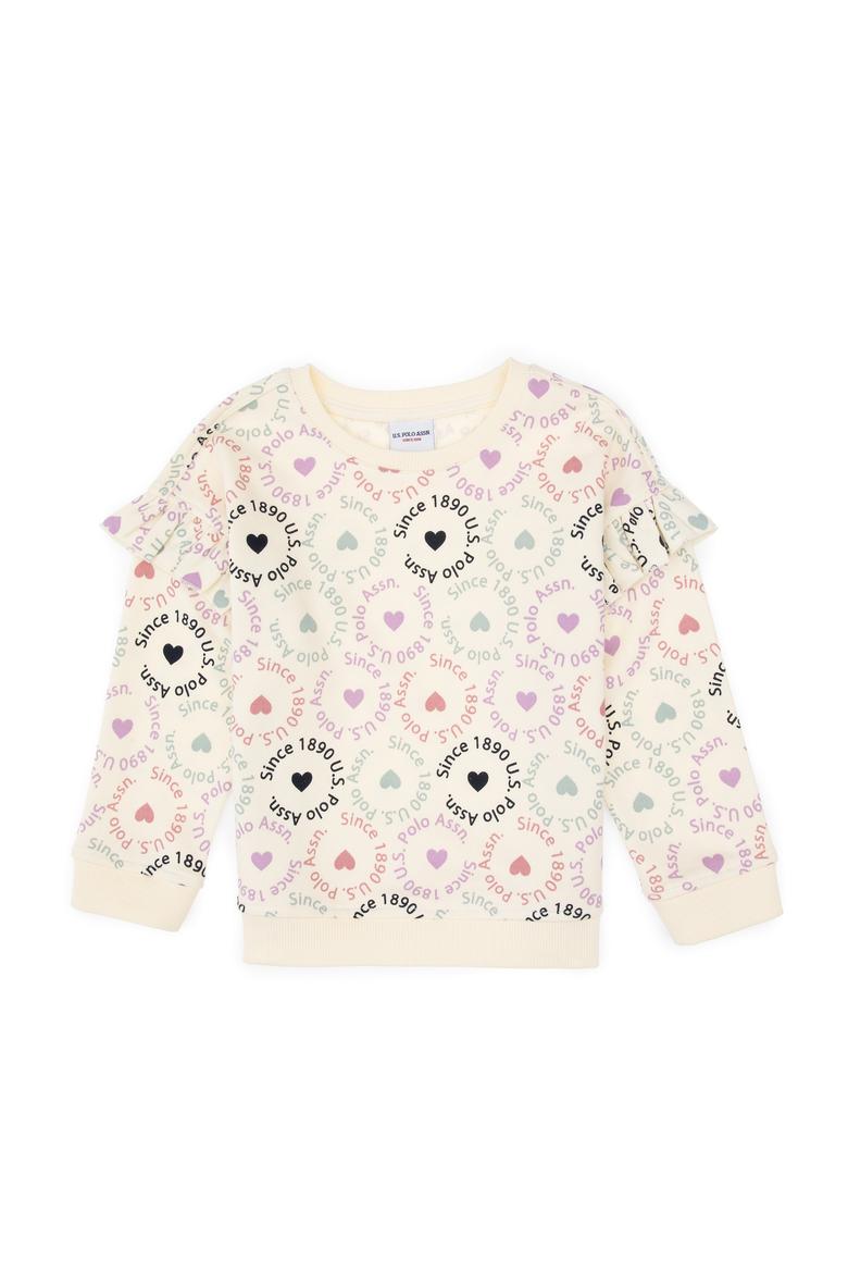 Kız Çocuk Krem Bisiklet Yaka Sweatshirt - 50317887021