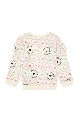 Kız Çocuk Krem Bisiklet Yaka Sweatshirt - 50317887021