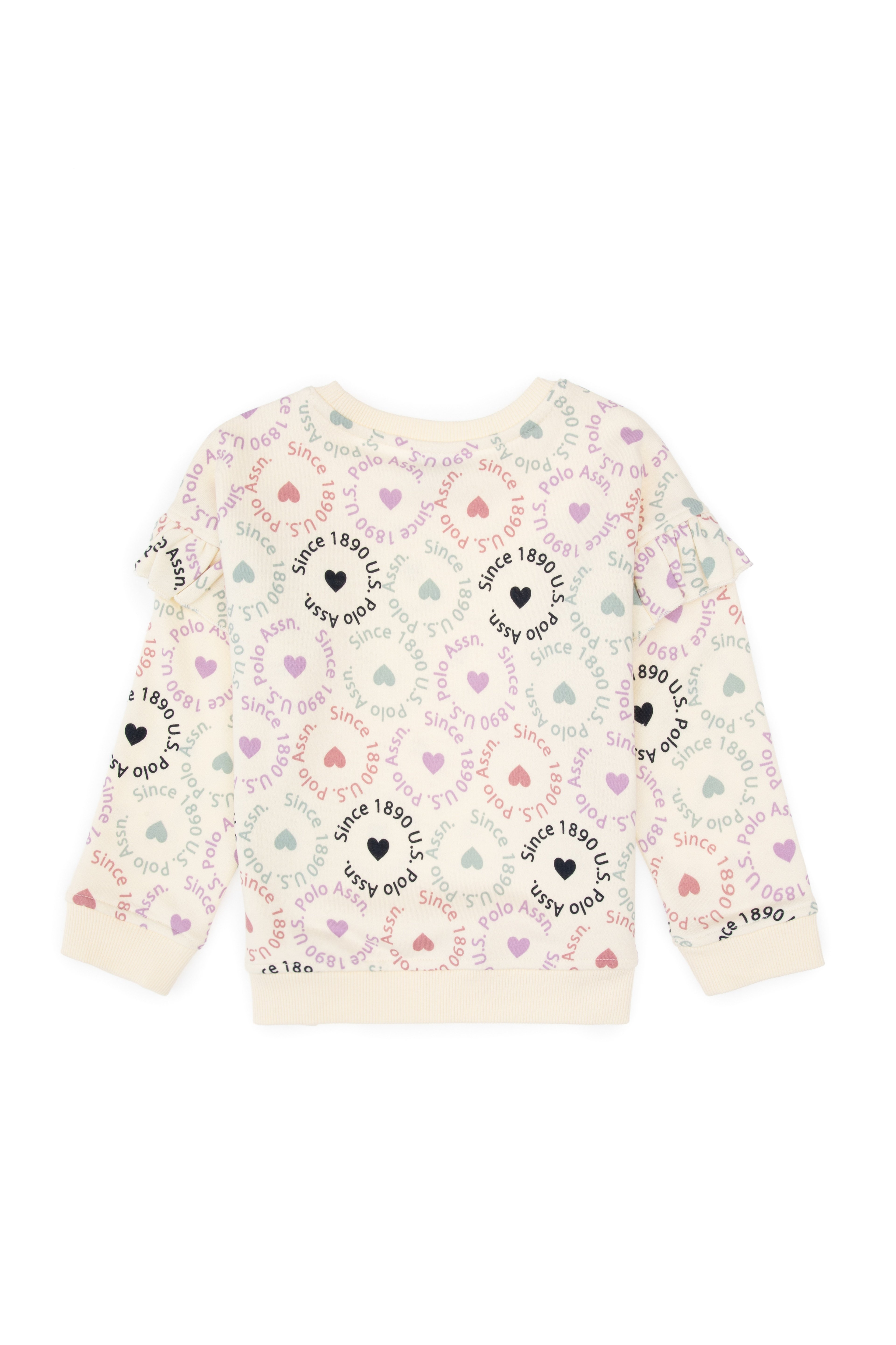 Kız Çocuk Krem Bisiklet Yaka Sweatshirt - Image 5