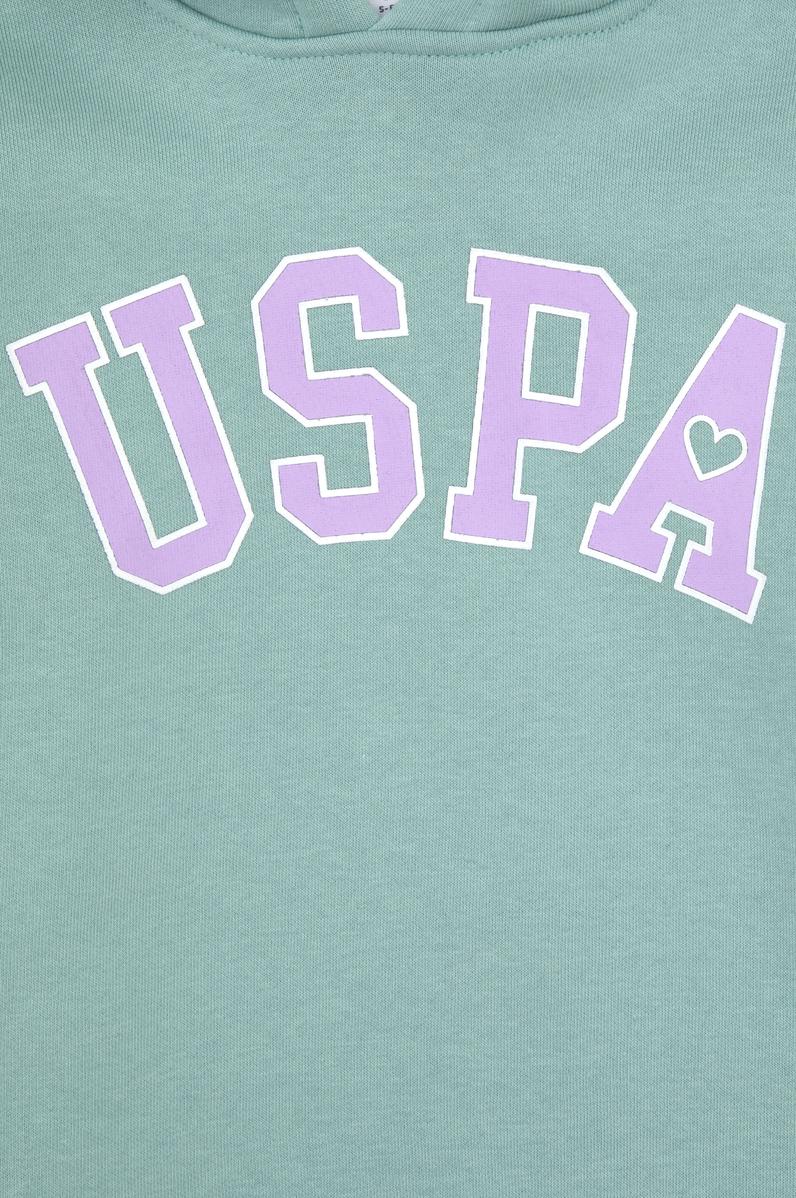 Kız Çocuk Şardonlu Kapüşonlu Mint Sweatshirt