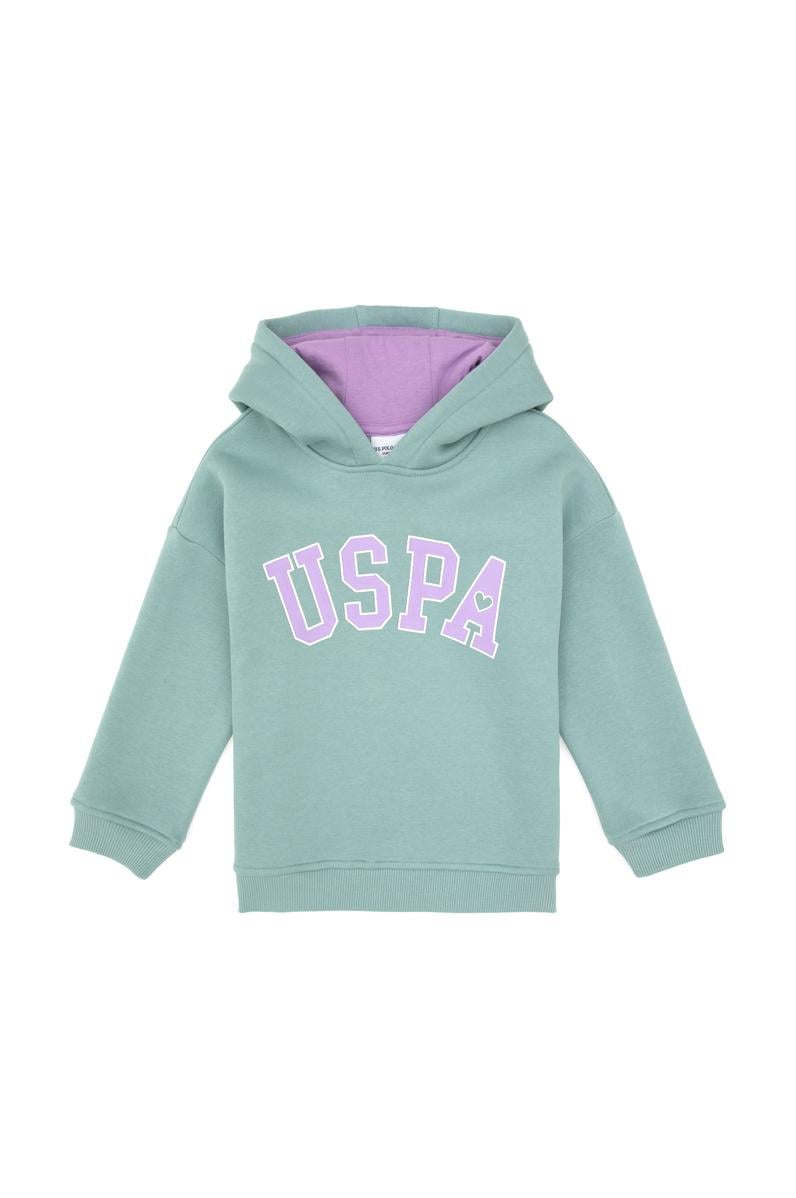 Kız Çocuk Şardonlu Kapüşonlu Mint Sweatshirt