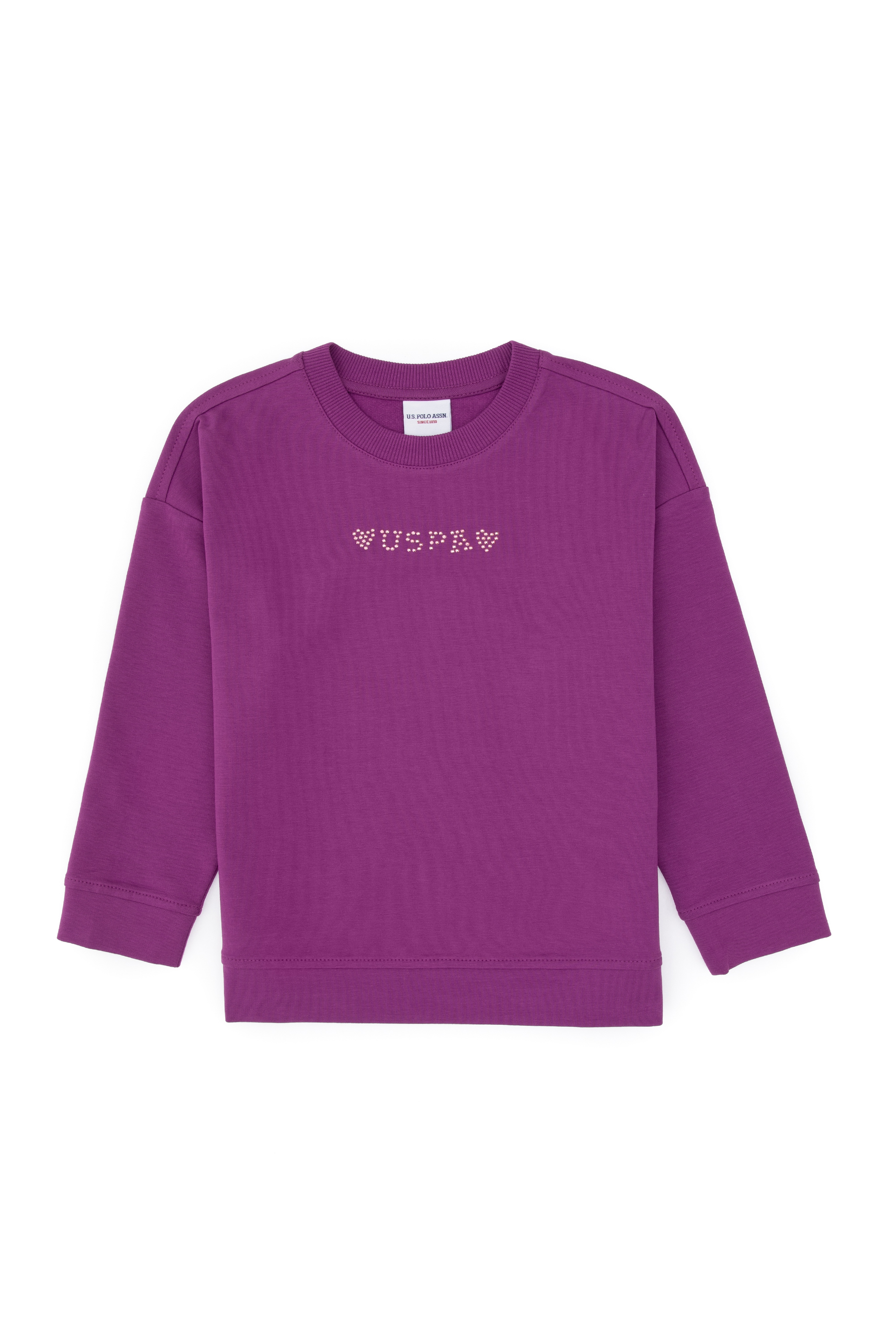 Kız Çocuk Menekşe Bisiklet Yaka Sweatshirt - Image 3