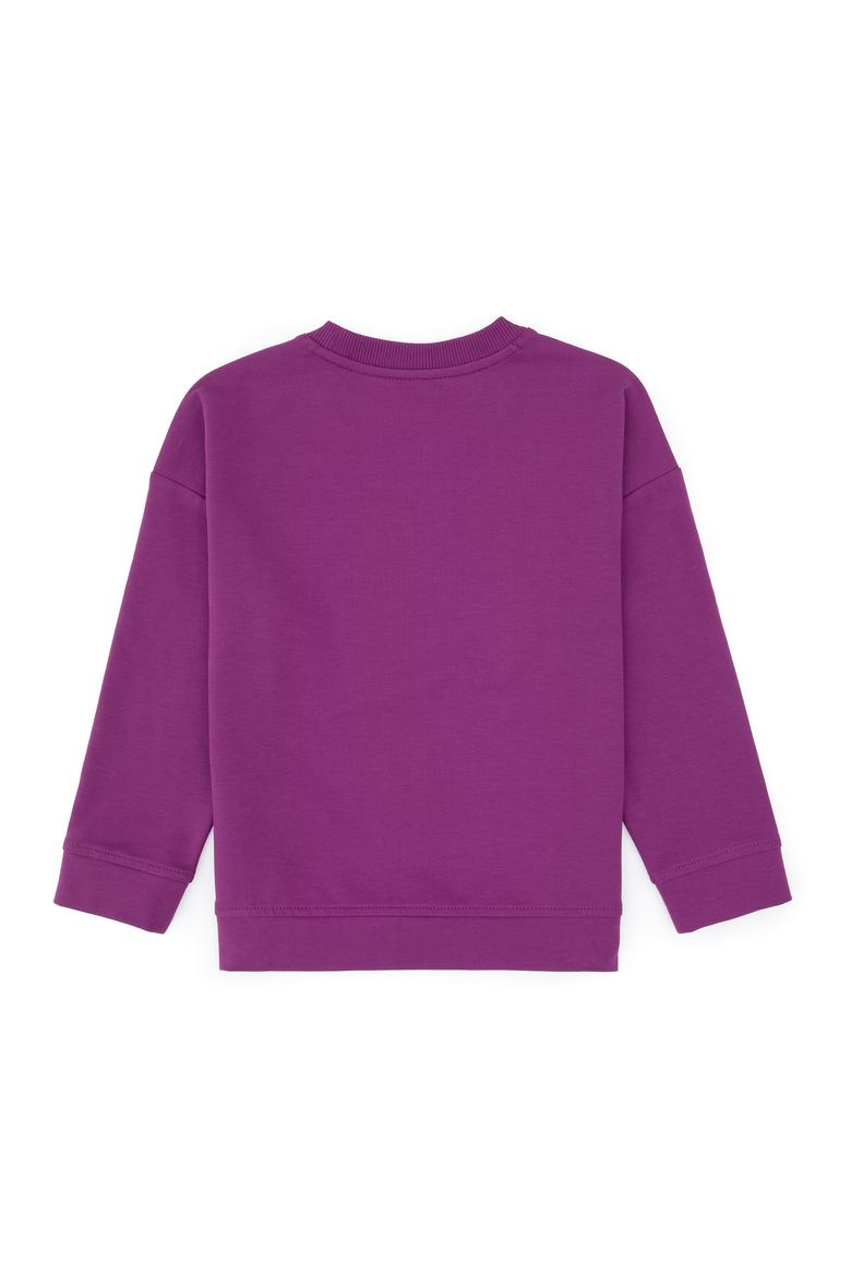 Kız Çocuk Menekşe Bisiklet Yaka Sweatshirt - 50317960004