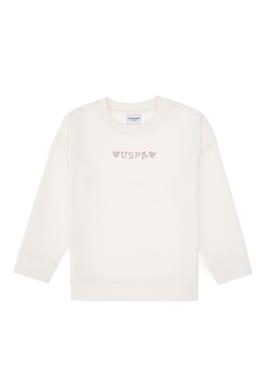Kız Çocuk Krem Bisiklet Yaka Sweatshirt - 50317960024