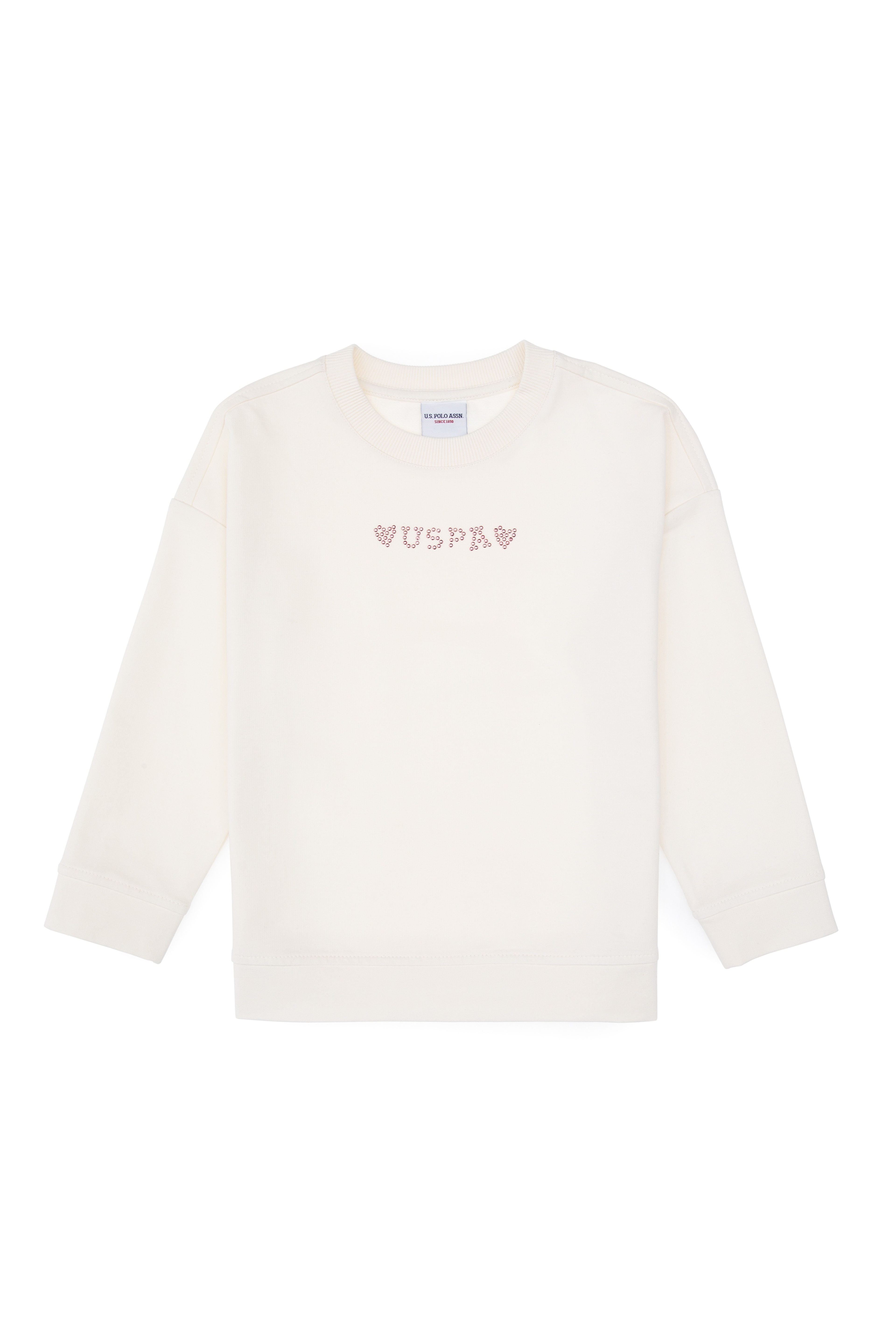 Kız Çocuk Krem Bisiklet Yaka Sweatshirt - Image 4