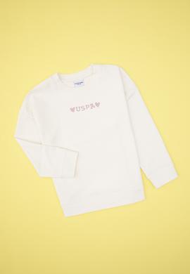 Kız Çocuk Krem Bisiklet Yaka Sweatshirt - 50317960024