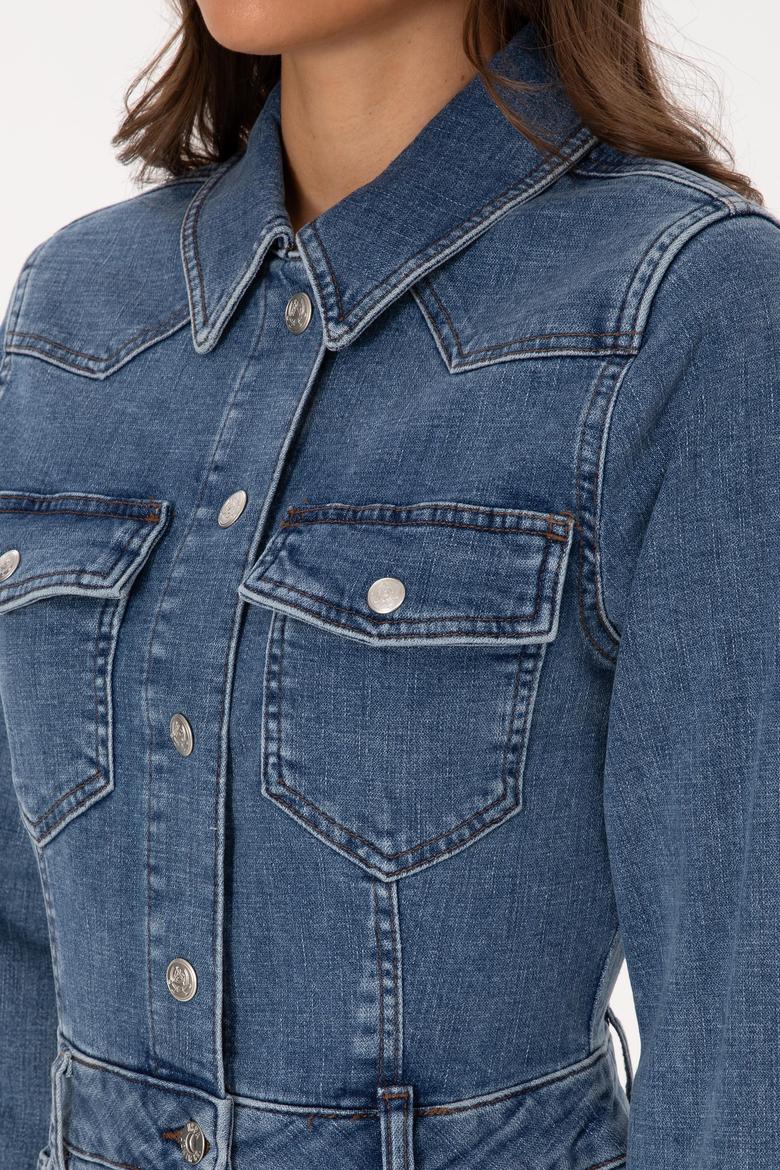 Kadın Mavi Jean Elbise - 50309415003