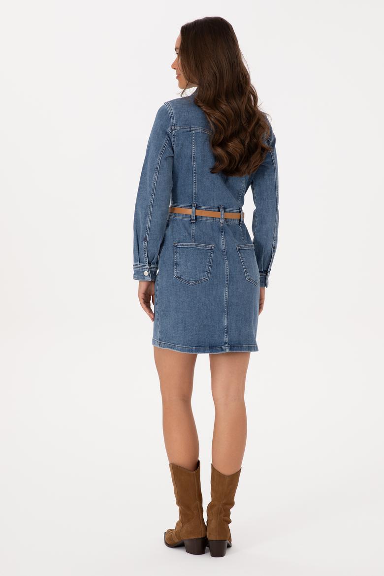 Kadın Mavi Jean Elbise - 50309415003