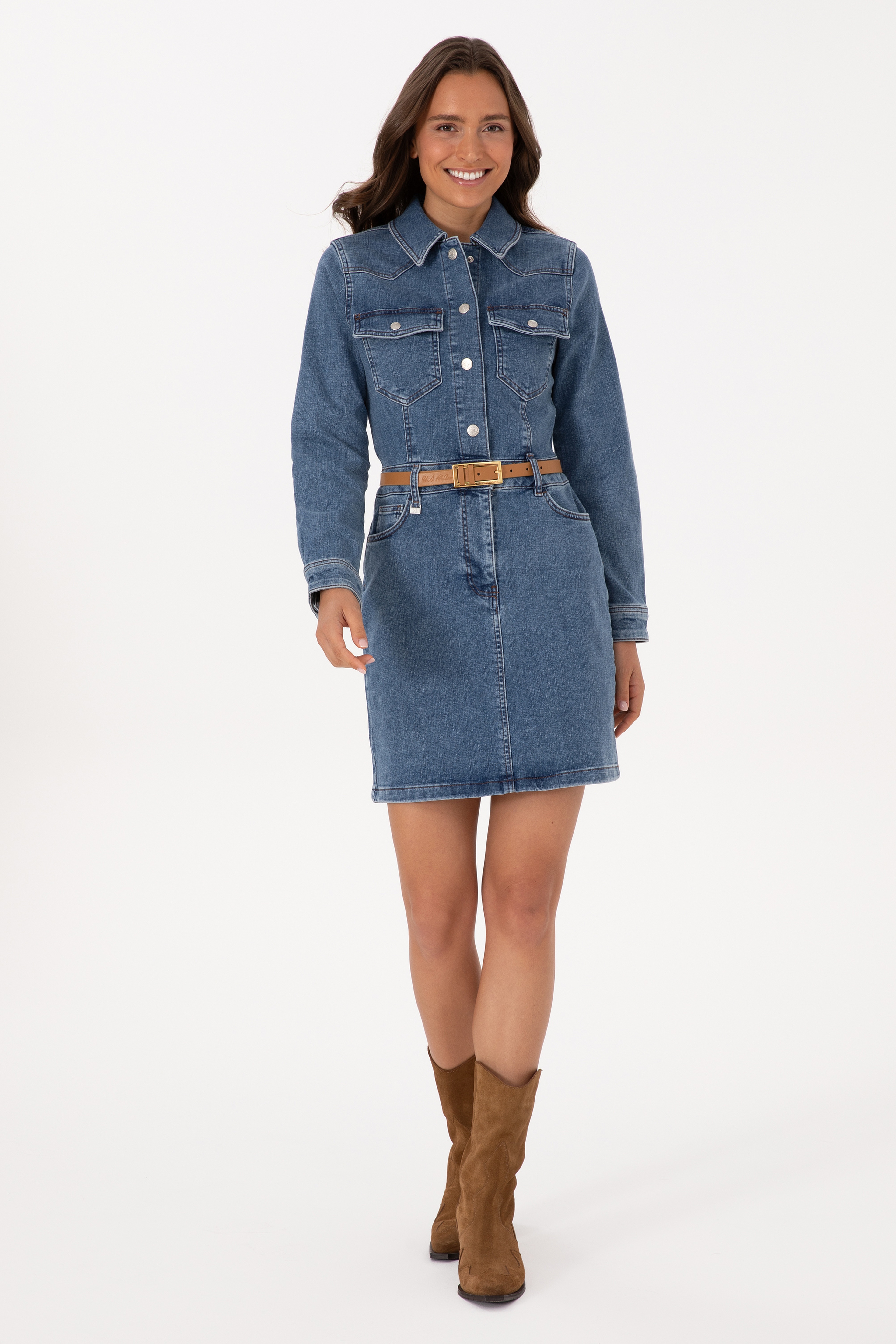 Kadın Mavi Jean Elbise - Image 3