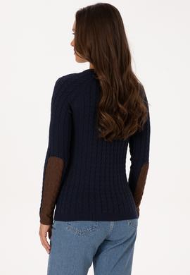 Kadın Lacivert Bisiklet Yaka Basic Kazak - 50307728005