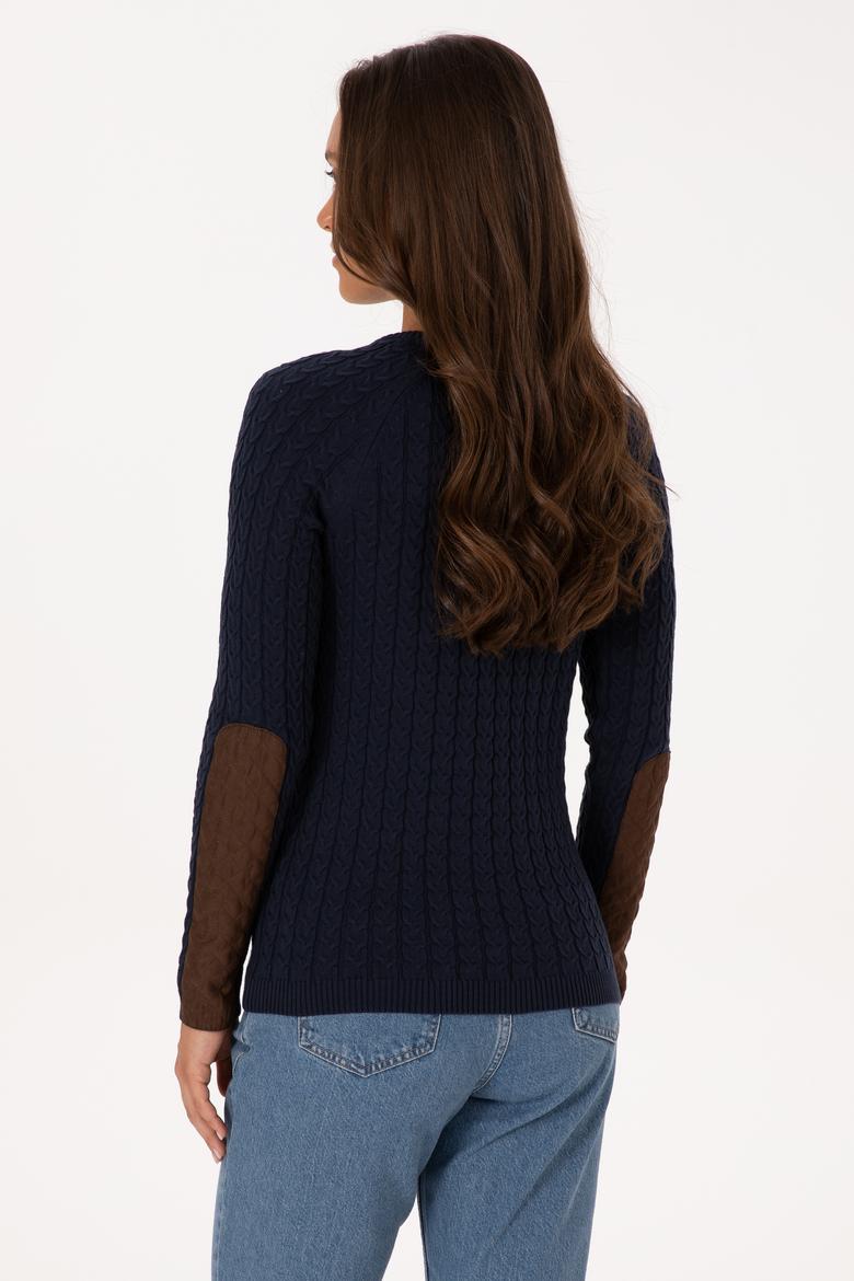 Kadın Lacivert Bisiklet Yaka Basic Kazak - 50307728005