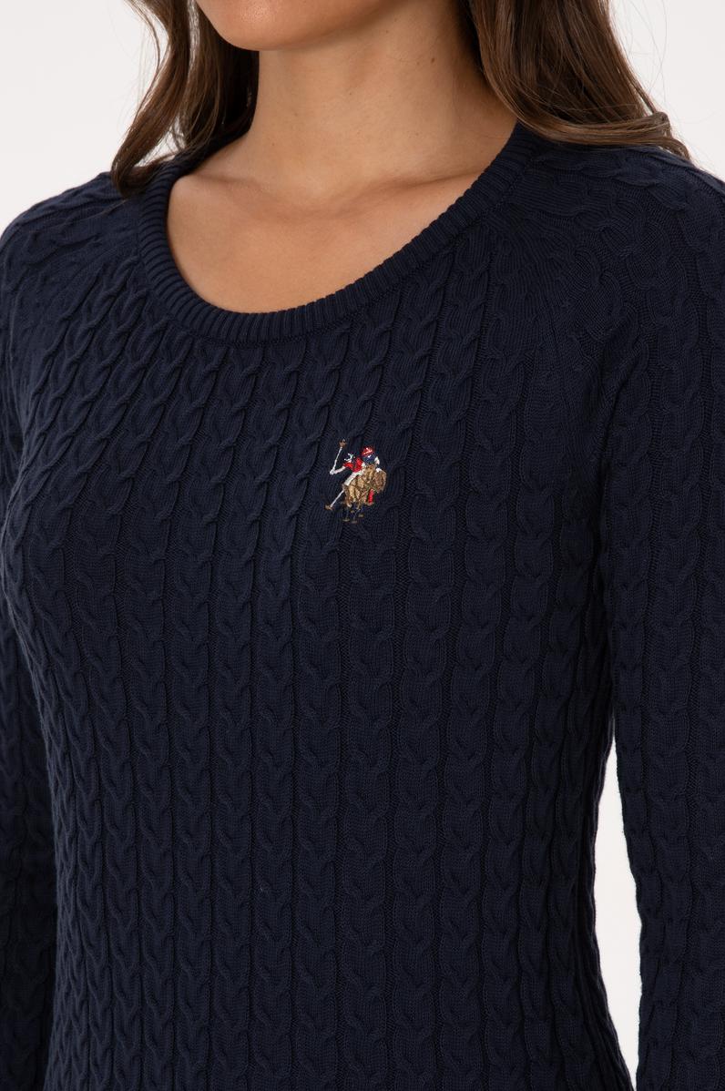 Kadın Lacivert Bisiklet Yaka Basic Kazak