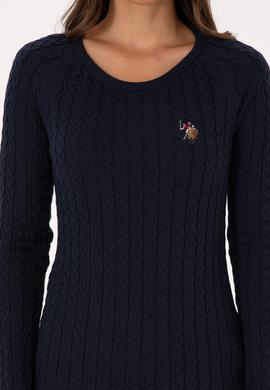 Kadın Lacivert Bisiklet Yaka Basic Kazak - 50307728005