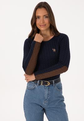 Kadın Lacivert Bisiklet Yaka Basic Kazak - 50307728005