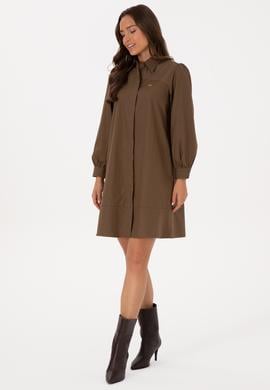 Kadın Haki Dokuma Elbise - 50316608003